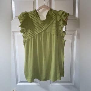 Women’s Green entro Flutter Sleeve Blouse
